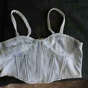 Women's denim cami crop top